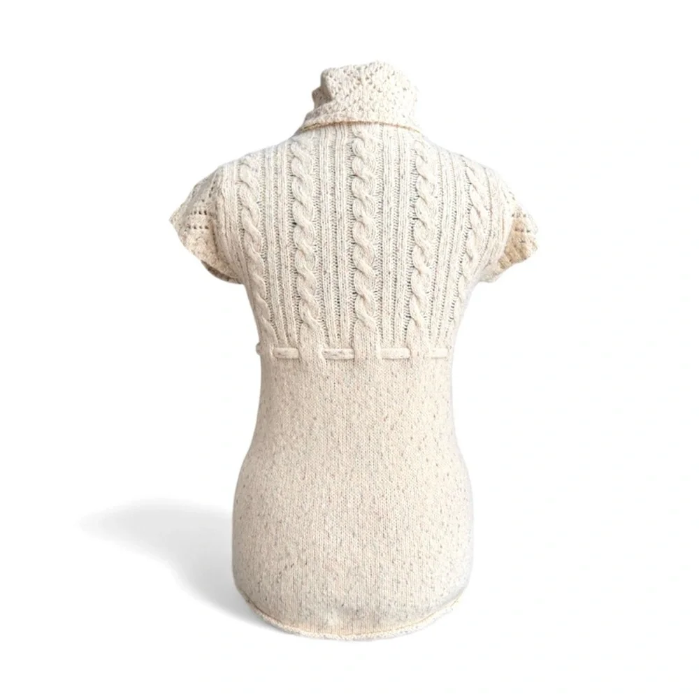 NWOT Anthropologie Cream Cable Knit Cowl Neck Sweater